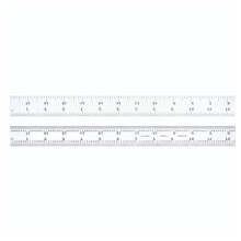 Règle en Acier Tempéré à Ressorts avec Fini Chrome Satiné, Graduation Rapide - Longueur 18", Type 4R