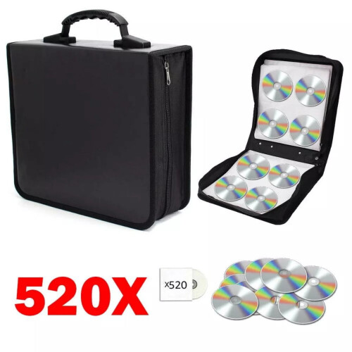 Portable CD DVD storage bag PU leather 520-disc