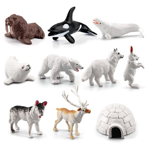 Arctic Animal Figurines Set Realistic Plastic 10pcs 1