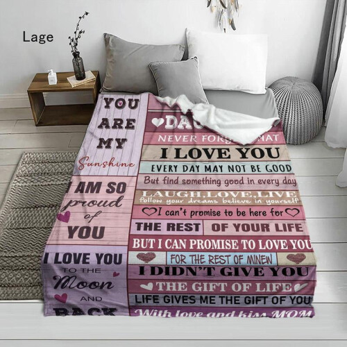 Flanell-Fleecedecke mit Buchstabenmuster, 127 x 152 cm 1
