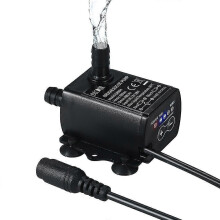 Decdeal Ultraleise Mini-Wasserpumpe DC12V 10W 400L/H Förderhöhe 400cm Bürstenloser Motor 5,5*2,1mm Innengewinde