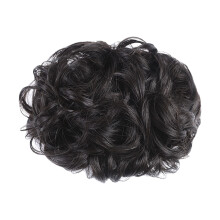 Women's curly hair clip wig ring with flower bud design
