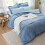 Navy Blue Reversible Queen Comforter Set 7PCS 7