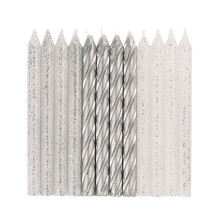 Glitzernde Silber Spiral Geburtstagskerzen - 24er Pack - Hochwertig, Langlebig & Elegant - Ideal für Alle Anlässe