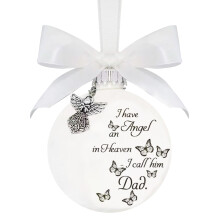 Boule de Noël décorative - Pendentif papillon, forme ronde, souvenir des êtres chers, décoration intérieure, compatible avec le sapin de Noël