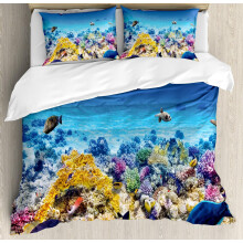 Fish Duvet Cover Set Turquoise 3-Piece