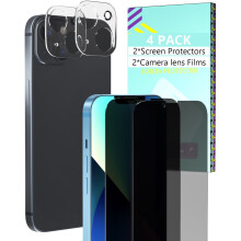 Xihaiying kompatybilny z iPhone'em 13 Mini 13 Pro Max Folia ochronna na ekran chroniąca prywatność + osłona obiektywu aparatu, szkło hartowane