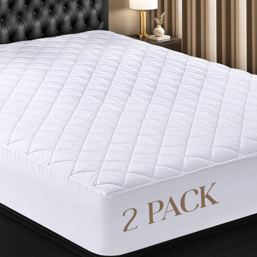 Utopia Bedding 2er-Pack gesteppte Matratzenauflage, King-Size, elastisch bis 16 Zoll tief
