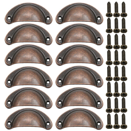 Bronze Cabinet Cup Pulls 3 inch 12 Pack
