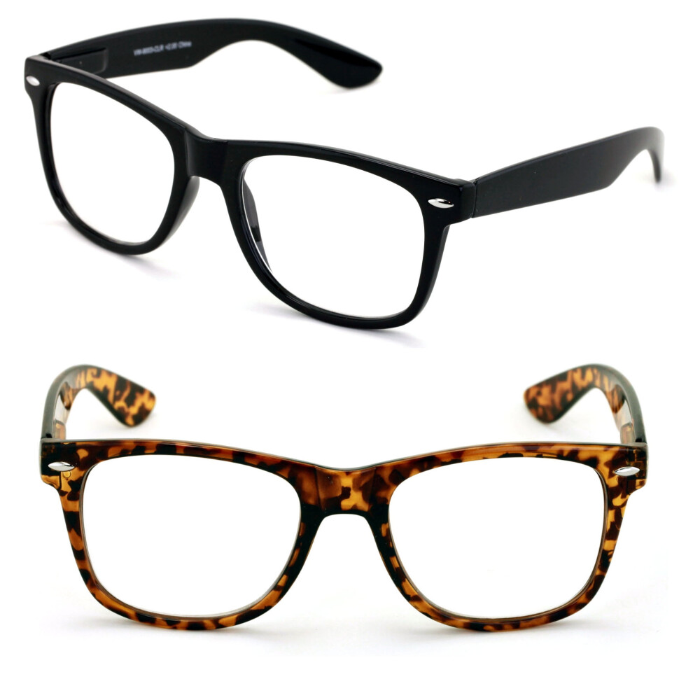 V.W.E. Reading Glasses +1.00 Strength Large Frame 2 Pairs
