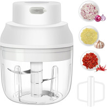 Electric Garlic Chopper 250ml 2-in-1 Mini Food Processor