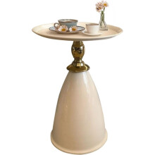 Round Metal Side Table White 14.96 Inch