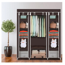 Wattne portable closet brown 59 inch with 1 rod 12 shelves