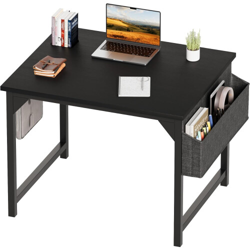 Wood Computer Desk 32 Inch with Storage Bag and Headphone