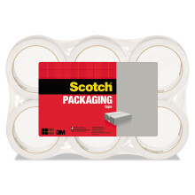 Cinta de Embalaje Scotch, 1.88 Pulgadas x 54.6 Yardas, Transparente, Paquete de 6