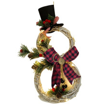 Christmas wreath battery-operated 16 inch LED rattan