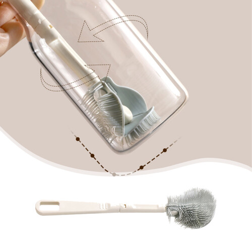 Portable soft rubber cup brush for kitchen and baby