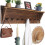 Wall-Mount Coat Rack with Shelf and 8 Hooks, 34 Inch Rustic 1