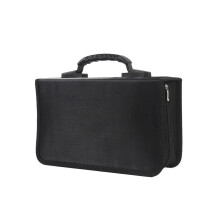 Portable CD DVD storage bag with 128 disc capacity