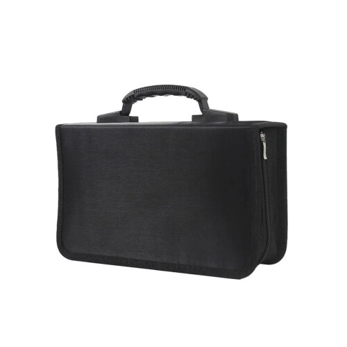 Portable CD DVD storage bag with 128 disc capacity