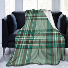 Mint Green Plaid Kelly Tartan Throw Blanket 50x60in