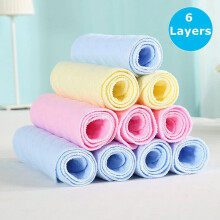 Muslin Burp Cloths 100% Cotton 187 in 6-Layer 10 Pack