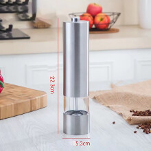 Electric Pepper Grinder Stainless Steel Black 1pc