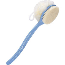 Body Brush with Bristles and Loofah Blue