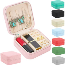 Jewelry Box PU Leather Travel Case for Rings Earrings