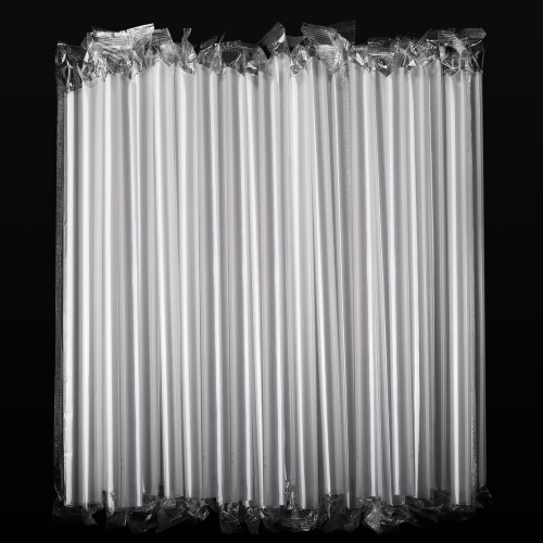 Plastic Drinking Straws Clear 0.43 Inch 100 Pcs