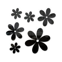 Acrylic Mirror Wall Decor Stickers Flower 6 pcs