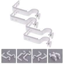White curtain hook holder for double pole 4 pairs