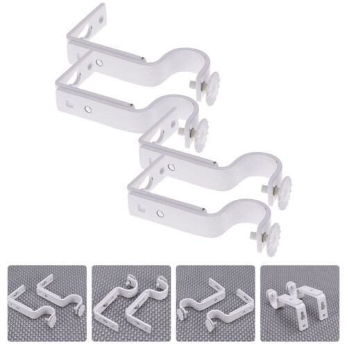 White curtain hook holder for double pole 4 pairs