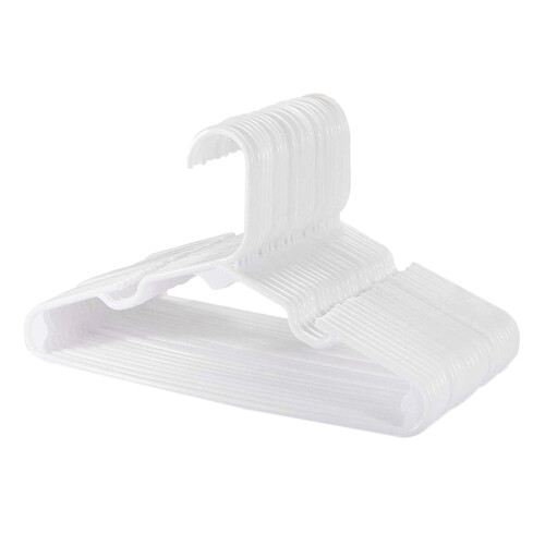 Weis kids clothes hangers plastic white 20 pcs