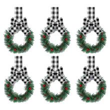 Christmas Wall Letters with Wreath and Ribbon Bows 6-Piece