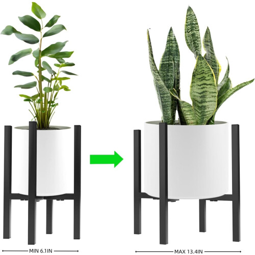 Plant Stands Black Metal Adjustable 2-Pack 1