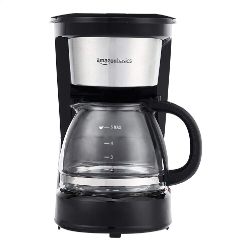 Coffee Maker with Reusable Filter 5-Cup Black Stainless 1