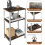 3-Tier Side Table Heavy Duty Rustic Brown White 3