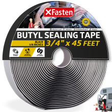 Butyl Tape RV Zwart, 3/4 in x 45 Ft, 1/8 in Dikke EDPM Butyl Rubber Sealant Tape - Dakreparatie, Bootafdichting