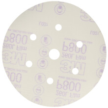 3M Hookit Finishing Film Abrasive Disc 260L, 01070, 6 in, Dust Free, P800, 100 discs per carton