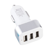 WIQUOKETT USB 3-port aluminum car charger 2.1A