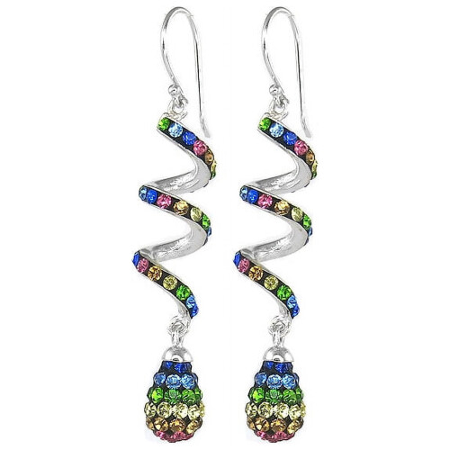 Crystal Leverback Earrings 18K White Gold Plated 2