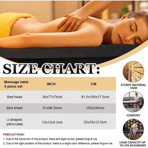 Flannel massage table sheet set cotton 3 pcs 1