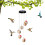 Hummingbird feeder wind chime design bee-proof outdoor 3