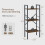 Ladder Shelf Metal Frame Rustic Brown 3 Tier 3