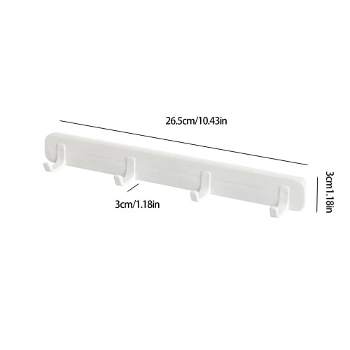 Wall Mounted Coat Hook Retractable Self-Adhesive 1 Pack 2