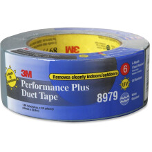 3M 8979 Polyethylene High Performance Duct Tape, 200 Degree F Performance Temperature, 36 lbs/in Tensile Strength, 25 yds Length x 2" Width, Slate Blu