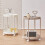 WSYW Side Table with Wheels White 2-Tier Waterproof 7