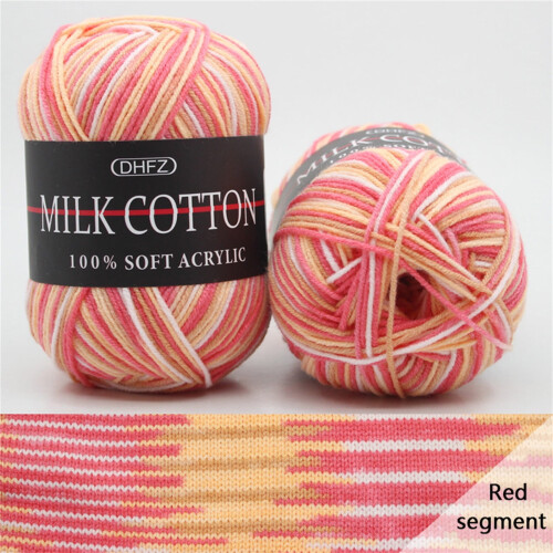 Gradient Milk Cotton Yarn 50g Soft Knitting Wool