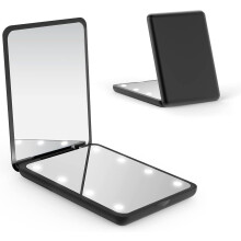 Wattne Pocket Mirror 1X/2X Magnification LED Black